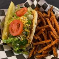 El Ranchero Chicken Pita · Grilled chicken with lettuce, tomato, chipotle ranch and a blend of mozzarella and cheddar c...