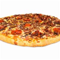 Meat Lovers Pizza · Pepperoni, ham, sausage, ground beef and bacon.