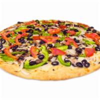 Veggie Lovers Pizza · Mushrooms, onions, green peppers, tomatoes and black olives.