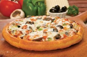 Veggie Pie · Green peppers, onions, mushrooms, black olives, tomatoes and mozzarella cheese.
