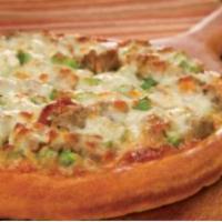 2 Topping Large Pizza · 10 slices. Deluxe cheese pizza served on your choice of crust with our signature sauce as a ...