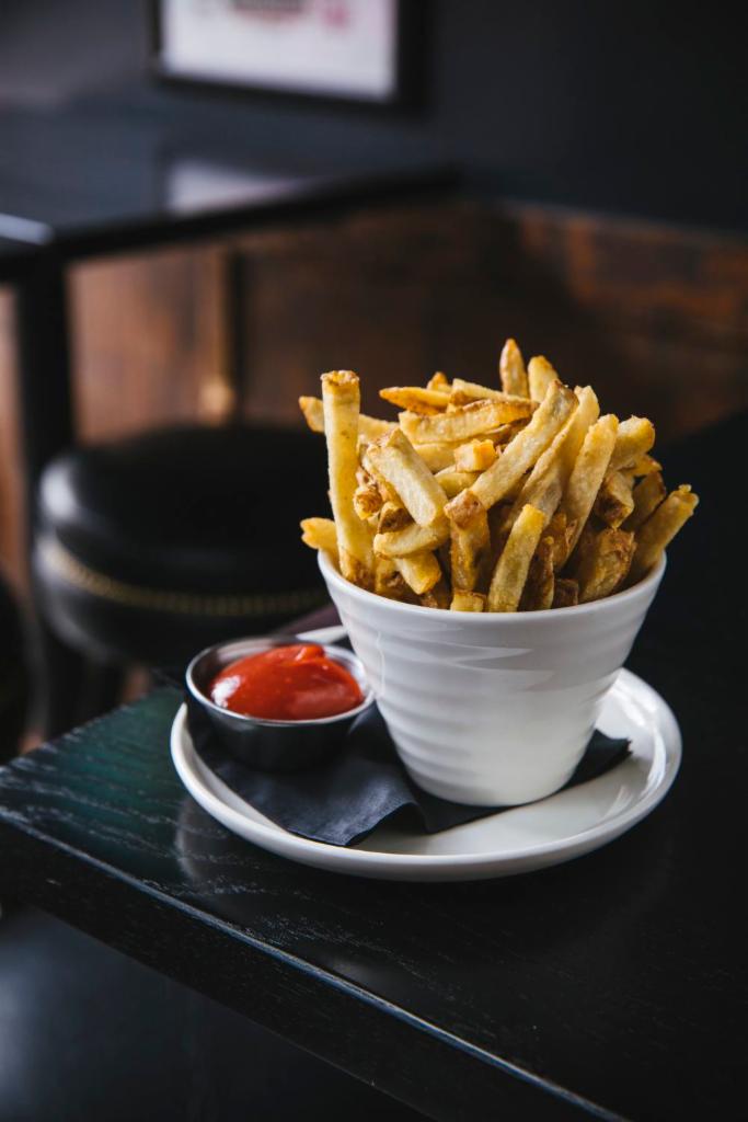 Hand Cut French Fries · Comes with smokey ketchup. Vegetarian.