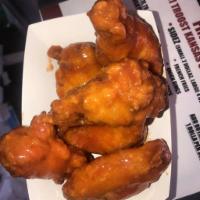Wingz with Side · Sauce choice are sweet heat, lemon pepper, BBQ, Buffalo. Served with choice of side: onion r...
