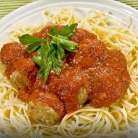 Pasta with Meatball · Served with roll.