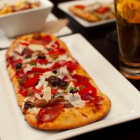 Combo Flat Bread · Pepperoni, sausage, olives, onions, bell peppers, marinara and mozzarella
