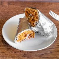 Kids Burrito · Grilled chicken, rice, beans and cheese.