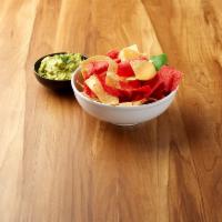 Guacamole with Chips · Crushed toss avocado, tomato, red onions, cilantro, lime juice and oregano.