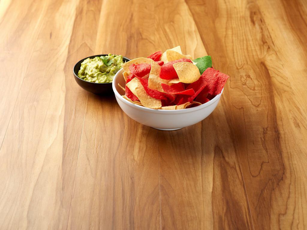 Guacamole with Chips · Crushed toss avocado, tomato, red onions, cilantro, lime juice and oregano.