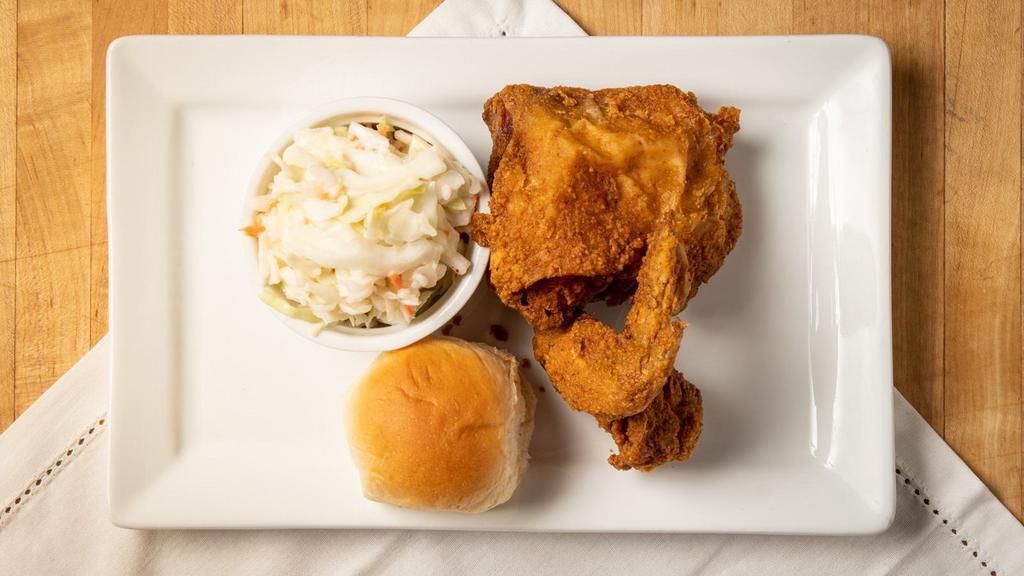 2 Piece Dark Fried Chicken Meal · Comes with 1 small side.