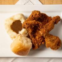 2 Piece White Fried Chicken Meal · Comes with 1 small side.