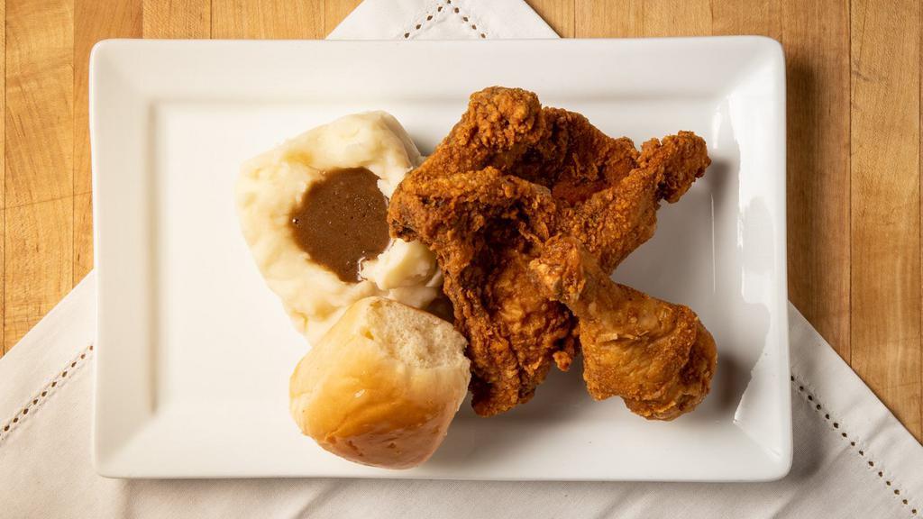 2 Piece White Fried Chicken Meal · Comes with 1 small side.