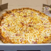 Hawaiian Style Pizza · Michelangelo's special sauce, double cheese, imported ham and pineapple.