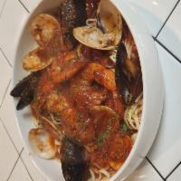 Seafood mix · Clams, Mussels, and Shrimp cooked in your choice of red wine sauce or a white wine sauce. Se...