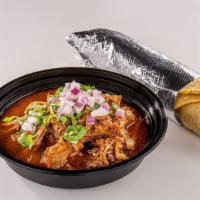 Birria Plate · 3 Tortillas Hechas a Mano 
En su Jugo o Seca 
Birria Plate in Broth or Dry, Served with 3 Ha...