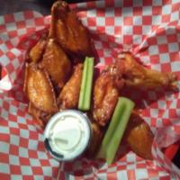 10 Piece Boneless Wings · Original buffalo wings fresh cooked to order, never frozen and hand tossed in your favorite ...