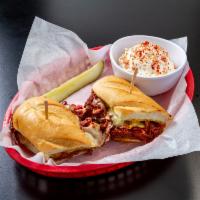 Hot Pastrami & Cheese Sandwich · Pastrami, Swiss cheese and mustard served on a hoagie roll.