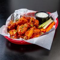 Buffalo Wings · 1/2 or full order of our jumbo wings. Comes with carrots & celery and choice of sauce and dr...
