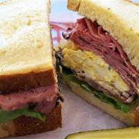 Bronx Bomber Sandwich · Pastrami with our homemade fresh egg salad with your choice of bread and toppings. We recomm...
