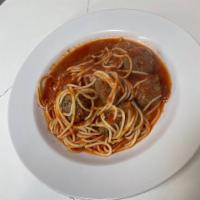 Spaghetti Meatballs · Homemade meatballs with marinara sauce.
