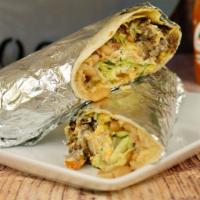 Loco Burrito · Choice of 4 meats, a double portion of Spanish rice and beans, lettuce, cheese, pico de gall...
