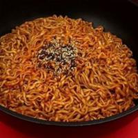 Bul-Dak(Fire Noodle) · Korean signature spicy stir noodle. No broth or soup.