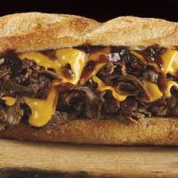 Steak and Cheese Sub · Includes free fries or chips and a can of soda.