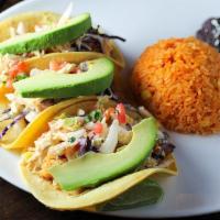 Today’s Catch Fish Tacos · mexican chipotle slaw + mango salsa + tomatillo sauce