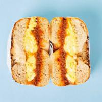 Chorizo, Egg and Cheese Bagel · Choice of bagel with 2 scrambled eggs and cheese. 