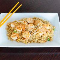 3. Shrimp Fried Rice · Classic Chinese fried rice whit Bean sprout onions eggs carrots and green beans