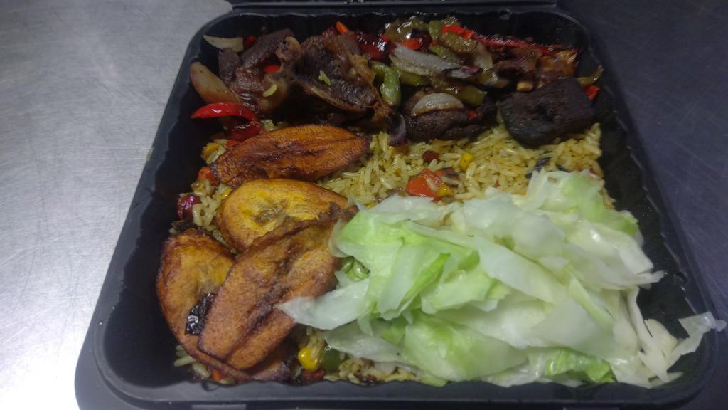 5b. Rice with Asun · Charcoal Grilled Goat