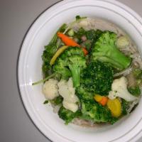 5. Pho Vegetarian  · Vegetables of the day, rice noodles, veggies, chicken broth, onion, pepper.
