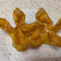 Crab Rangoon · 6 pieces. Crispy cream chess wonton with duck sauce 
on the side!