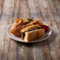 Philly Cheese Steak Sandwich · Grilled beef steak, onions, Bell Peppers, and mushrooms on a 10