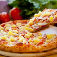 Hawaiian Pizza · Light sauce, pineapple and ham.