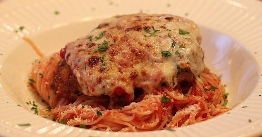 Veal Parmigiana Pasta Dinner · Breaded tender veal cutlet layered with sauce and mozzarella cheese. Served with choice of pasta.