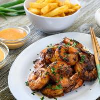 House Blackened Shrimp · Sauteed Cajun blackened shrimp with Cajun SF’s house fries (12 oz.)
