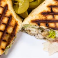 Kafta Kabab Wrap · Comes with hommous, lettuce, tomato, pickles