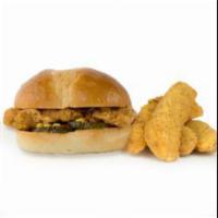 Premium Chicken Sandwich w/ Wedges · Includes Sandwich & Wedges