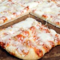 7inc square shaped Flatbread Pizza w/ Cheese  · Are you single & hungry? We have an idea ! Easy to eat. Just wrap it and BAM! Scrumptious !
