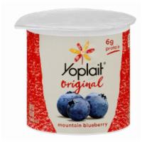 Yoplait Yogurt 6 Oz Original /  Mountain Blueberry · YOPLAIT ORIGINAL: Creamy original blueberry yogurt for the perfect breakfast on the go or af...