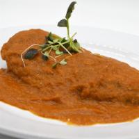 Chile Relleno · Roasted poblano pepper, stuffed with mild cheese or beef special tomato sauce served with me...