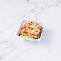 Andrew's Seafood Salad · Shrimp and jumbo crab meat with calamari, lemon and oil dressing.