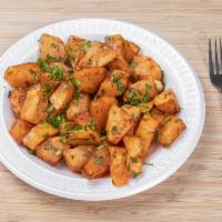 Potato Chunk · The potatoes cut in the small cubic size fried and mixed with garlic season salt and mild ho...