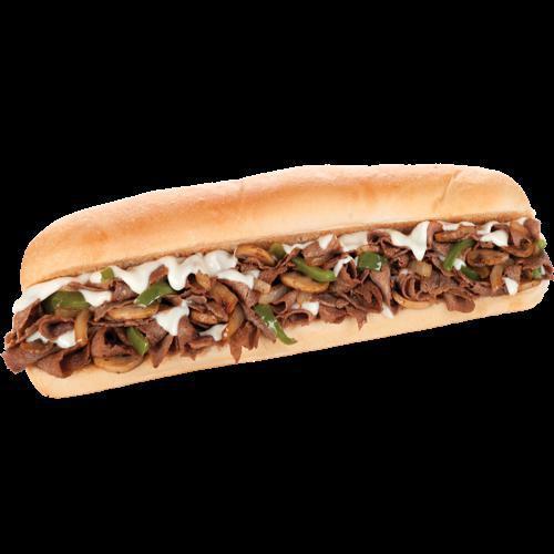 Classic Cheesesteak Steak ·  Philly steak with grilled onions, sauteed mushrooms and green peppers with melted Swiss American cheese.