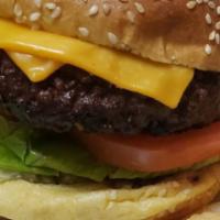 Cheese Burger · Half a pound of ground chuck char-grilled and topped with American cheese served on a bun wi...