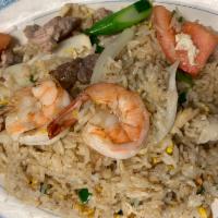 Combination Fried Rice · beef, pork, chicken and shrimp