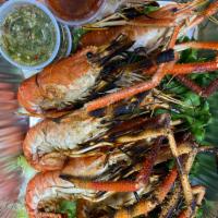 Grilled Prawn (jumbo shrimp) · 2 lbs. fresh water shrimps serve with seafood sauce 
