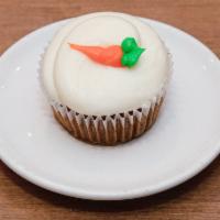 Carrot Cupcake · with cream cheese frosting