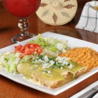 Enchiladas Verdes - NEW!! · (3) Shredded chicken flour tortilla enchiladas. Topped w/ green sauce, onion & cilantro. Ser...