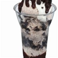 2.5 oz. Oreo Layered Sundae · 3 scoop of our Oreo cookies n cream ice cream layered with hot fudge and chopped Oreo cookie...